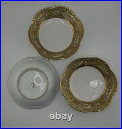 Set of 3 Antique Hand-Painted Nippon Bowls Gold Gilded with Intricate Designs Set of 3 Antique Hand-Painted Nippon Bowls Gold Gilded with Intricate Designs