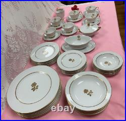 Set of- 45 PCS-Sango Gold Rose FineJ China Set with Servers, etc. Japan