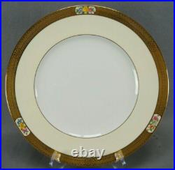 Set of 4 Cauldon Hand Colored Flowers Yellow & Gold Encrusted 10 1/2 Inch Plates Set of 4 Cauldon Hand Colored Flowers Yellow & Gold Encrusted 10 1/2 Inch Plates
