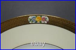 Set of 4 Cauldon Hand Colored Flowers Yellow & Gold Encrusted 10 1/2 Inch Plates Set of 4 Cauldon Hand Colored Flowers Yellow & Gold Encrusted 10 1/2 Inch Plates