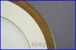 Set of 4 Cauldon Hand Colored Flowers Yellow & Gold Encrusted 10 1/2 Inch Plates Set of 4 Cauldon Hand Colored Flowers Yellow & Gold Encrusted 10 1/2 Inch Plates