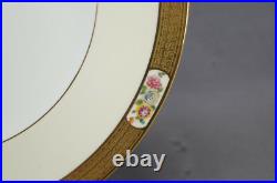 Set of 4 Cauldon Hand Colored Flowers Yellow & Gold Encrusted 10 1/2 Inch Plates Set of 4 Cauldon Hand Colored Flowers Yellow & Gold Encrusted 10 1/2 Inch Plates