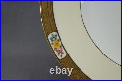 Set of 4 Cauldon Hand Colored Flowers Yellow & Gold Encrusted 10 1/2 Inch Plates Set of 4 Cauldon Hand Colored Flowers Yellow & Gold Encrusted 10 1/2 Inch Plates