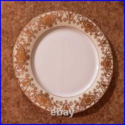 Set of 4 Noritake Christmas Ball 175 Gold Scroll Dinner Plate 10 1/2 Gold Stamp