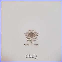 Set of 4 Noritake Christmas Ball 175 Gold Scroll Dinner Plate 10 1/2 Gold Stamp