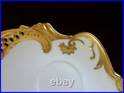 Set of 4 Vintage Bone China Limoges Snack Luncheon Cup & Plate Sets, Gold Trim
