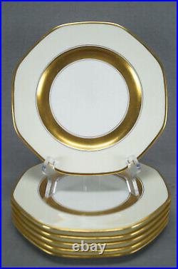 Set of 6 George Jones Yellow & Gold Octagonal Porcelain 8 5/8 Plates C. 1891-1921