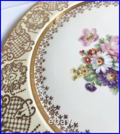 Set of 6 Heinrich & Co. By Pickard China 11 Gold Encrusted Plates Hand Painted