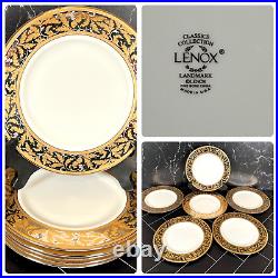 Set of 6 Lenox Classics Collection Landmark Gold 9 3/8 Accent Luncheon Plates
