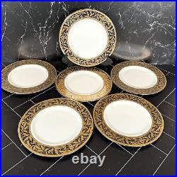 Set of 6 Lenox Classics Collection Landmark Gold 9 3/8 Accent Luncheon Plates