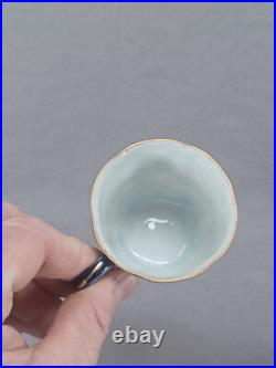 Set of 6 Nippon Hand Painted Pink Roses Cobalt & Gold Demitasse Cups & Saucers Set of 6 Nippon Hand Painted Pink Roses Cobalt & Gold Demitasse Cups & Saucers