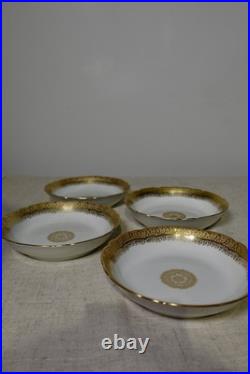 Set of 8 Vintage J. P. Limoges France Plates 4 Dinner & 4 Dessert Gold Set of 8 Vintage J. P. Limoges France Plates 4 Dinner & 4 Dessert Gold
