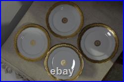 Set of 8 Vintage J. P. Limoges France Plates 4 Dinner & 4 Dessert Gold Set of 8 Vintage J. P. Limoges France Plates 4 Dinner & 4 Dessert Gold