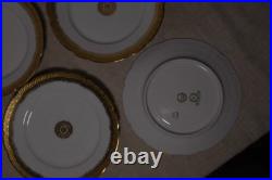 Set of 8 Vintage J. P. Limoges France Plates 4 Dinner & 4 Dessert Gold Set of 8 Vintage J. P. Limoges France Plates 4 Dinner & 4 Dessert Gold