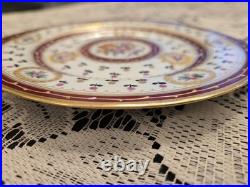 Sevres Purple Floral Basket Gold Encrusted Hand Painted Dessert Plate(s) 6 avail
