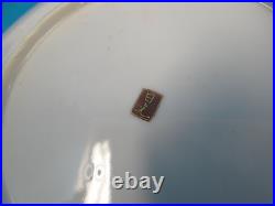 Signed Chinese Fine Porcelain Appetizer Small Serving Plates Gold Color Red Tree