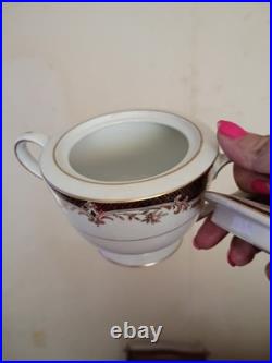 Sone China 2477 Service for 12. Vintage Japan. Gold And Black Porcelain 70 pc