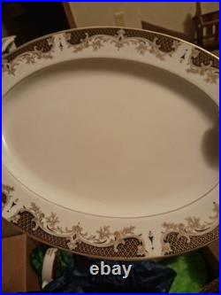 Sone China 2477 Service for 12. Vintage Japan. Gold And Black Porcelain 70 pc