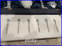 Sorel Fine Porcelain China Tea Set Blue And White Gold Accent Christmas Gift