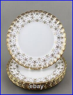 Spode China England Fleur De Lys Gold 20cm 8 Salad/dessert Plates X 6 1st Mint