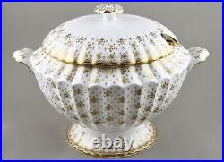 Spode China England Fleur De Lys Gold Large Soup Tureen & Cover Y8063 1st Mint