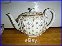 Spode China Fleur De Lys Gold 21 Piece Teaset Including Teapot 1st Excellent