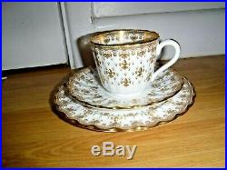 Spode China Fleur De Lys Gold 21 Piece Teaset Including Teapot 1st Excellent