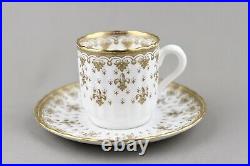 Spode China Fleur De Lys Gold Coffee Demitasse Cups & Saucers X 8 1st Perfect