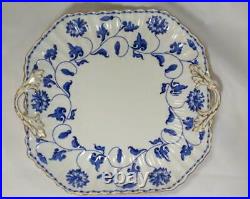 Spode Colonel Blue Flowers with Gold Trim Fine Bone China Serving Platter England