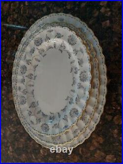 Spode Colonel Gray China withGold Trim 4 Serving Platers -15 13 11 Excellent