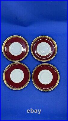 Spode Copeland China. Burgundy and Gold Dematise Cup and Saucer Set