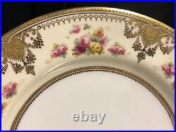 Spode Copelands China England Gold Gilt 10 Embossed Antique Dinner Plates A+