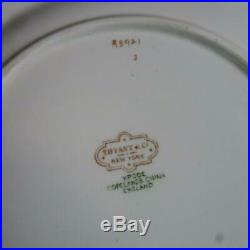 Spode Copelands China Tiffany 6 Blue and Gold Floral Decorated Plates