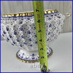 Spode Fine Bone China Fleur De Lys Blue Gold Y8356-M Tureen & Lid