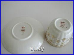 Spode Fleur De Lys (gold) Pattern -three Sets Bone China Cups And Saucers Y8063