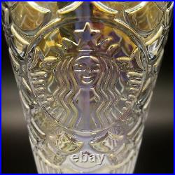 Starbucks China 2020 Anniversary Glass Siren Tumbler withPorcelain Gold Crown Lid