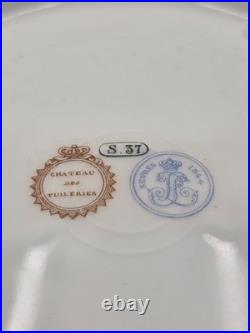 Stunning Rare 1844 Sevres Chateau des Tuilleries Plate Courting Couple Gold Tone