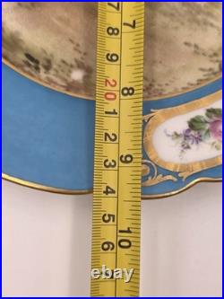 Stunning Rare 1844 Sevres Chateau des Tuilleries Plate Courting Couple Gold Tone