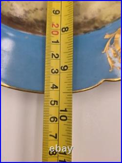 Stunning Rare 1844 Sevres Chateau des Tuilleries Plate Courting Couple Gold Tone