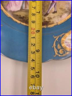 Stunning Rare 1844 Sevres Chateau des Tuilleries Plate Courting Couple Gold Tone