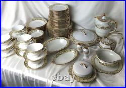 Superior China Bavaria (baveria) Warranted 22 Carat Gold Dinner Set (71 Pieces)
