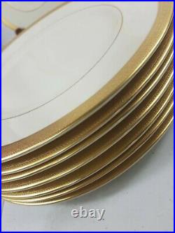 Syracuse China Old Ivory Bracelet Gold Trimmed Lot of 8 Dinner Plates 9¾