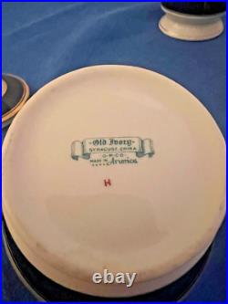 Syracuse Queen Anne cobalt ivory coffee set VTG NO FLAWS
