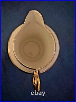 Syracuse Queen Anne cobalt ivory coffee set VTG NO FLAWS
