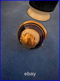 Syracuse Queen Anne cobalt ivory coffee set VTG NO FLAWS