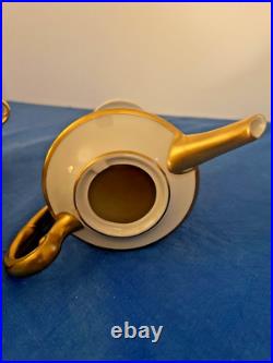 Syracuse Queen Anne cobalt ivory coffee set VTG NO FLAWS