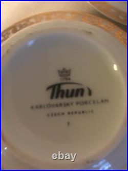 THUN KARLOVARSK White with Gold Accent Porcelain China Tea Set-Great Condition THUN KARLOVARSK White with Gold Accent Porcelain China Tea Set-Great Condition