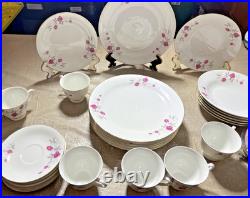Tangshan Porcelain China, 30 pc. Service for 6 Place Setting Pink Roses Gold
