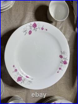 Tangshan Porcelain China, 30 pc. Service for 6 Place Setting Pink Roses Gold