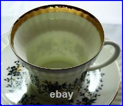 Tea set 6/22 pcs SLENDER TWIGS, bone china, 22K-gold, Lomonosov Porcelain